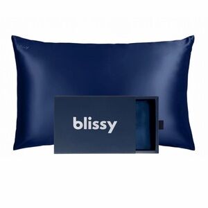 Blissy 100% Pure Mulberry Silk  22 Momme 6A High-Grade Fibers Navy Blur KING NEW